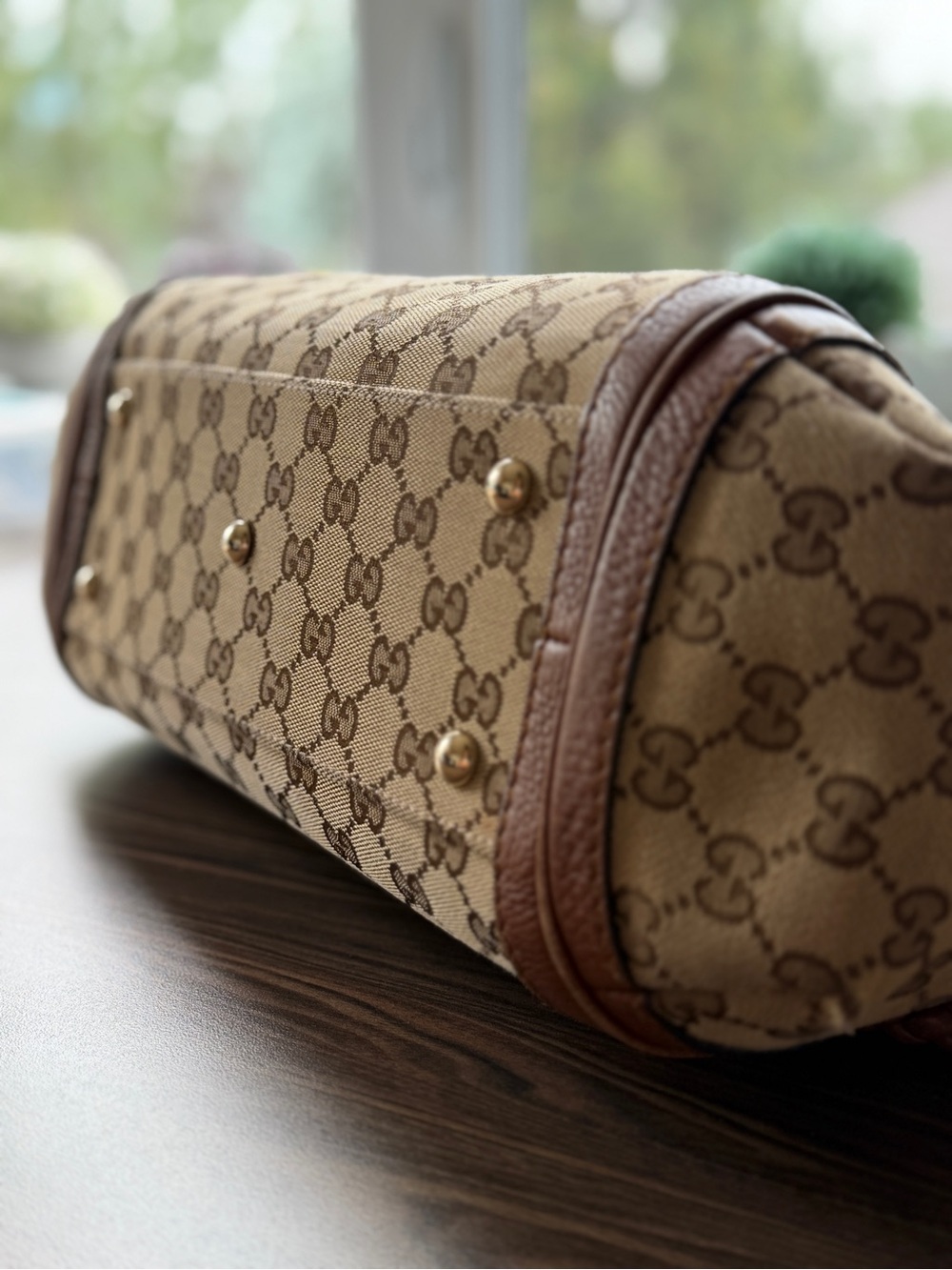 Gucci Beige & Brown GG Canvas Shoulder Hobo with Braided Handle - Picture 8 of 16